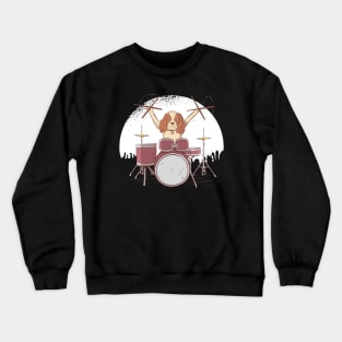 Drummer Dog - rocker puppy funny Crewneck Sweatshirt